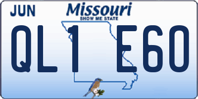 MO license plate QL1E6O