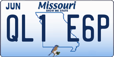 MO license plate QL1E6P