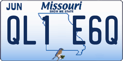 MO license plate QL1E6Q