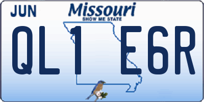 MO license plate QL1E6R