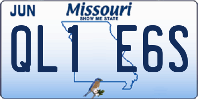 MO license plate QL1E6S