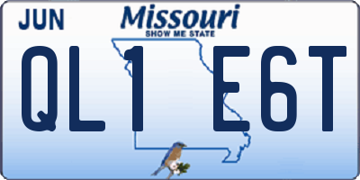 MO license plate QL1E6T
