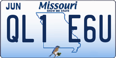 MO license plate QL1E6U
