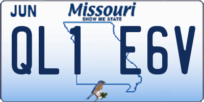 MO license plate QL1E6V