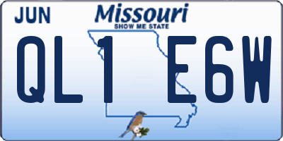 MO license plate QL1E6W