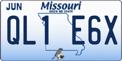 MO license plate QL1E6X