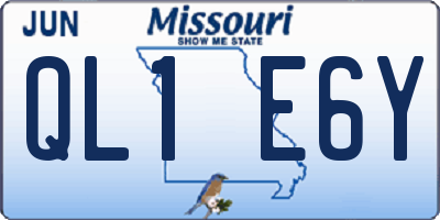 MO license plate QL1E6Y