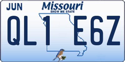 MO license plate QL1E6Z