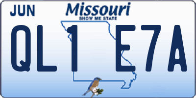 MO license plate QL1E7A