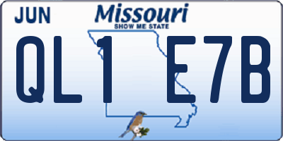 MO license plate QL1E7B