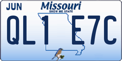 MO license plate QL1E7C