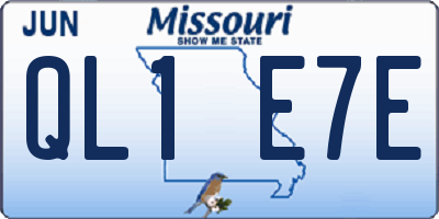 MO license plate QL1E7E