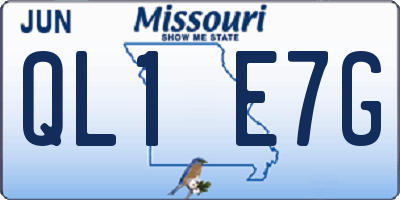 MO license plate QL1E7G