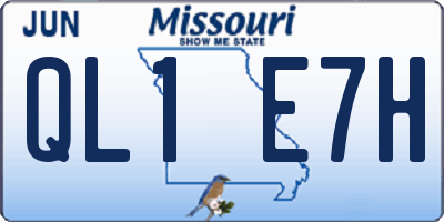 MO license plate QL1E7H