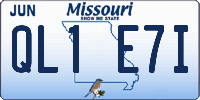 MO license plate QL1E7I