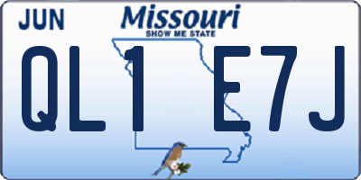 MO license plate QL1E7J