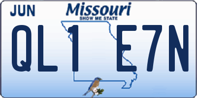 MO license plate QL1E7N