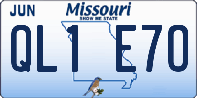 MO license plate QL1E7O