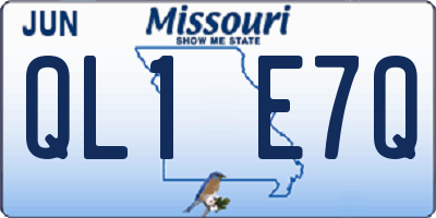 MO license plate QL1E7Q