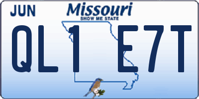 MO license plate QL1E7T