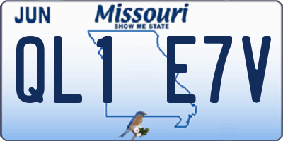 MO license plate QL1E7V