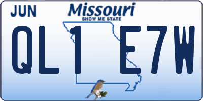 MO license plate QL1E7W