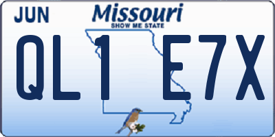 MO license plate QL1E7X