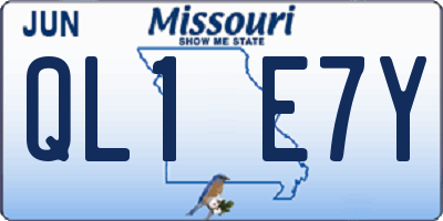 MO license plate QL1E7Y