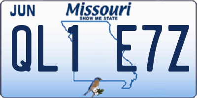 MO license plate QL1E7Z