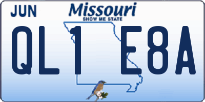 MO license plate QL1E8A