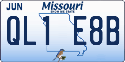 MO license plate QL1E8B