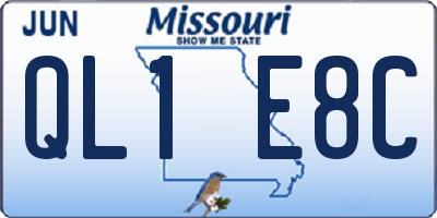 MO license plate QL1E8C