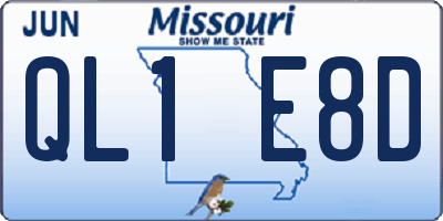 MO license plate QL1E8D