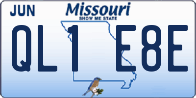 MO license plate QL1E8E