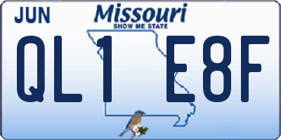 MO license plate QL1E8F