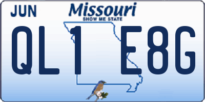 MO license plate QL1E8G