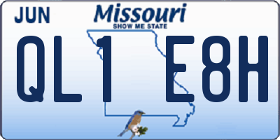 MO license plate QL1E8H