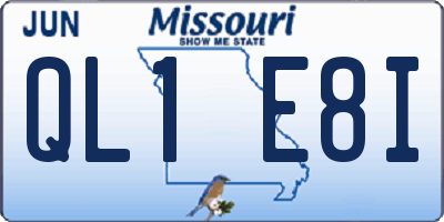 MO license plate QL1E8I