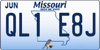 MO license plate QL1E8J