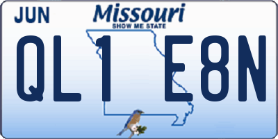 MO license plate QL1E8N