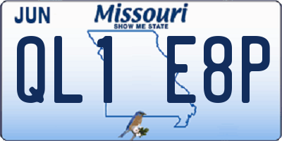 MO license plate QL1E8P
