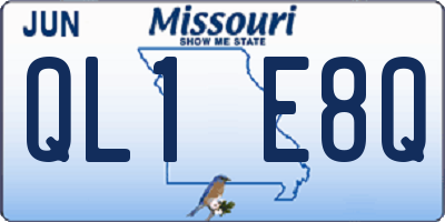 MO license plate QL1E8Q