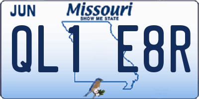 MO license plate QL1E8R