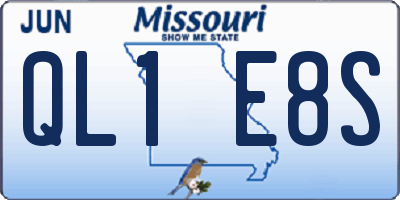 MO license plate QL1E8S