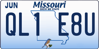 MO license plate QL1E8U