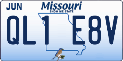 MO license plate QL1E8V