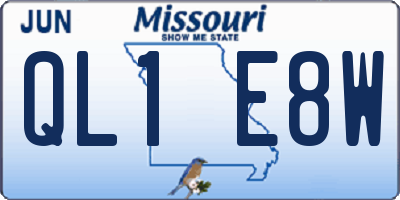 MO license plate QL1E8W