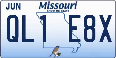 MO license plate QL1E8X