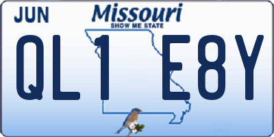 MO license plate QL1E8Y