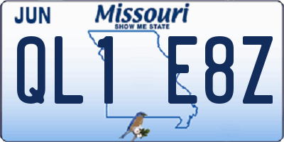 MO license plate QL1E8Z